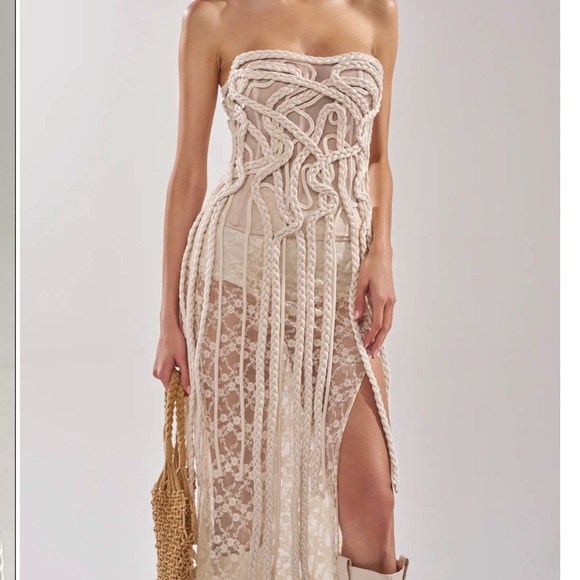 NEVER LOST TASSEL MESH CORSET - Picture 3 of 6